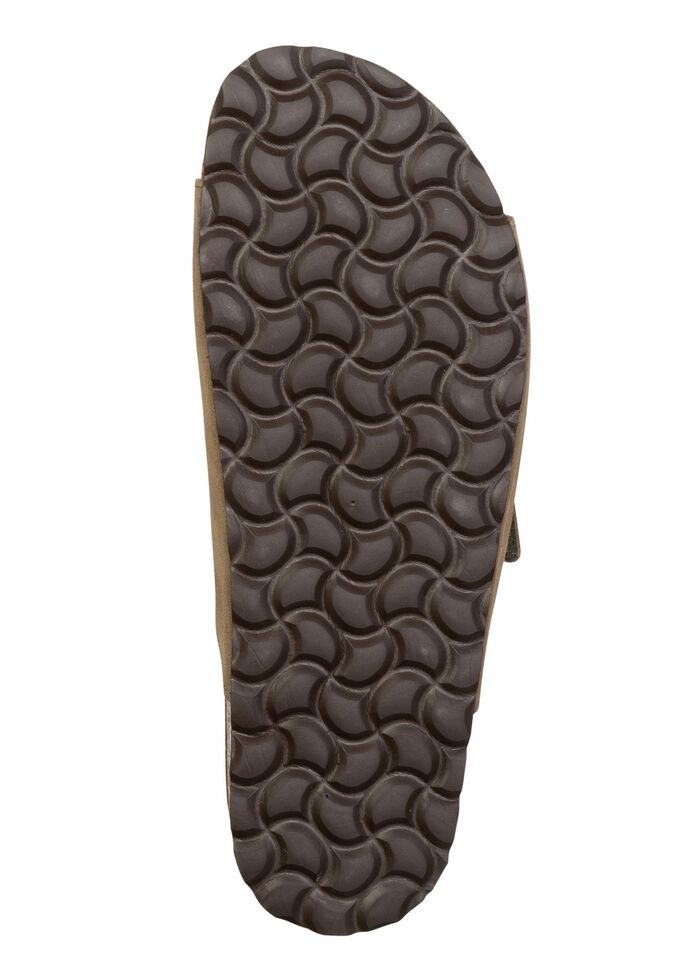 GINO GALANTE, klassieke herenmuiltjes, breedte H, met klittenbandsluiting OLIJFGROEN