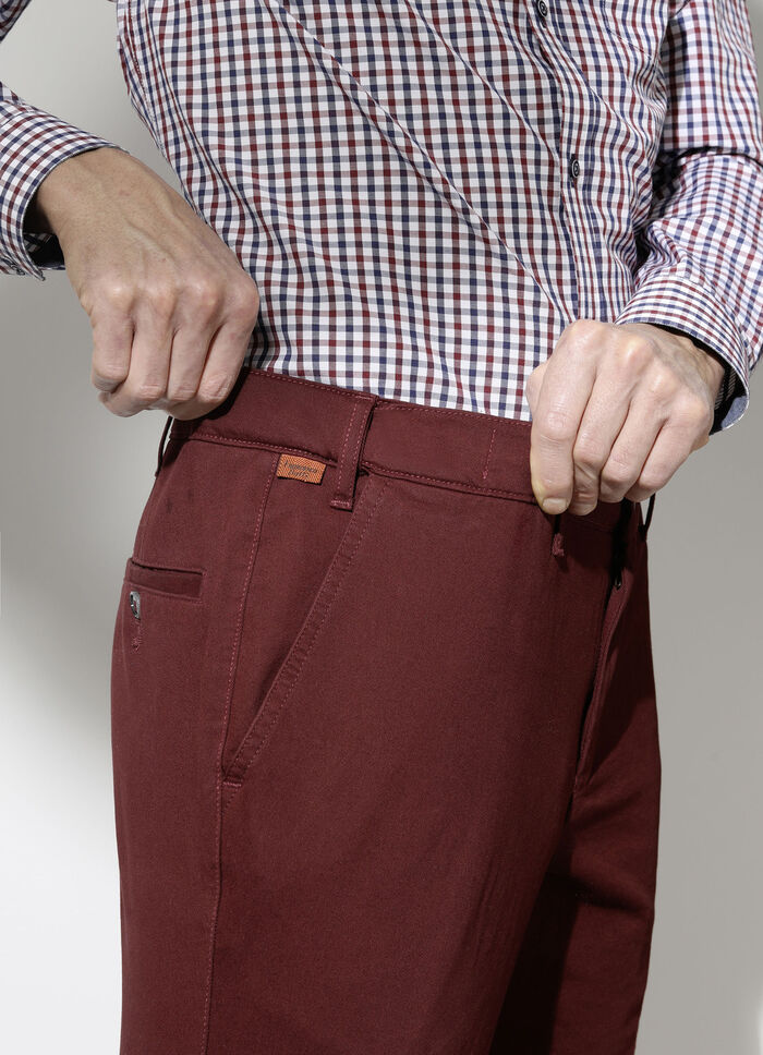 Broek van "Francesco Botti" met comfortabele tailleband in 3 kleuren BOURGONDIË