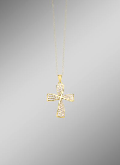 Prachtige kruishanger met zirkonia 