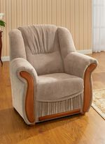 Gestoffeerd meubel met een comfortabele, hoogpolige stoffen bekleding 