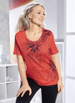 Shirt met flatlocknaad in 2 kleuren ORANJE