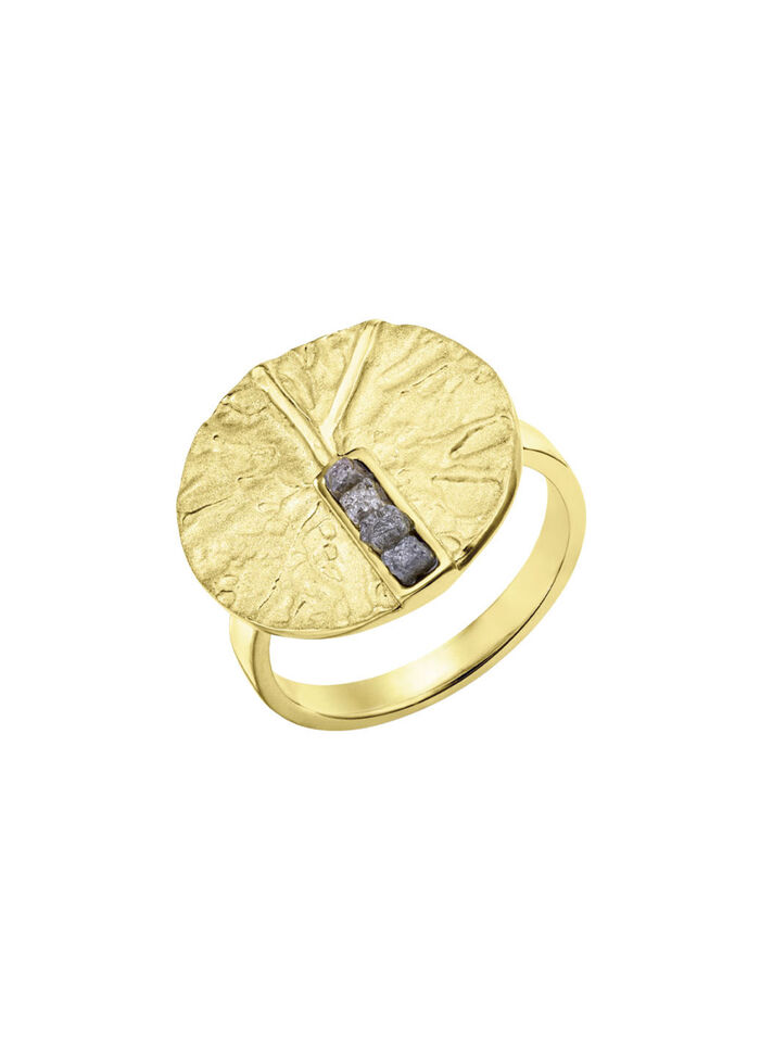 Pure elegantie: damesring met 4 ruwe diamanten 