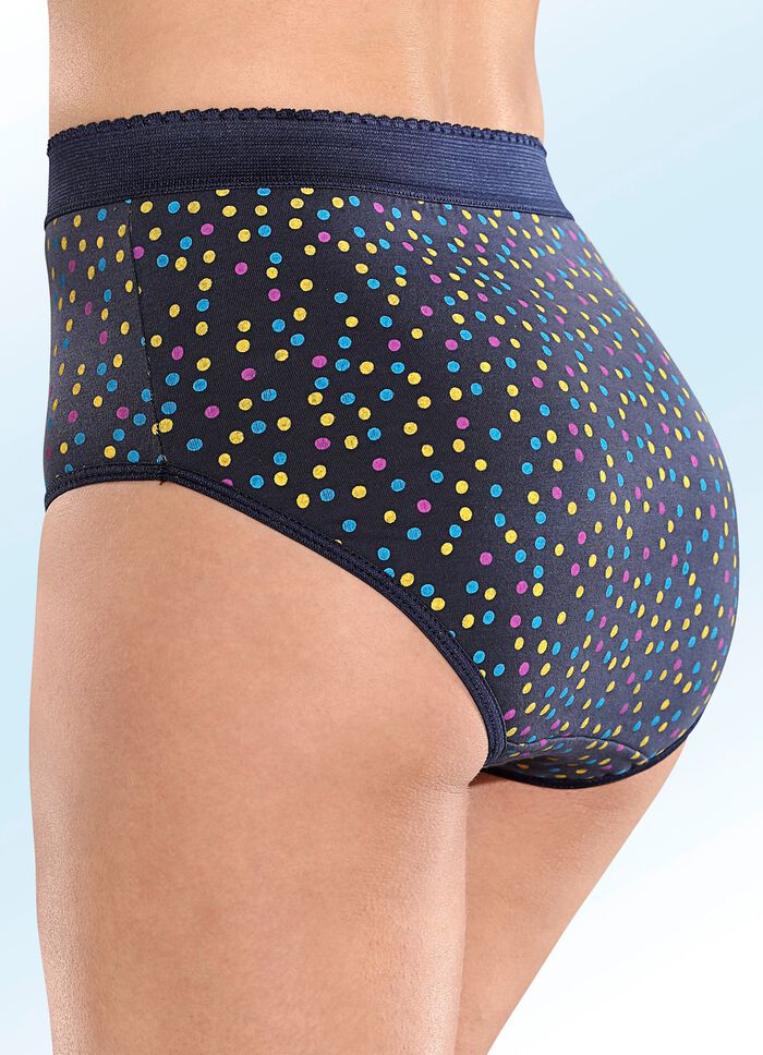 Set van vijf slips met een kleurrijk stippendessin 