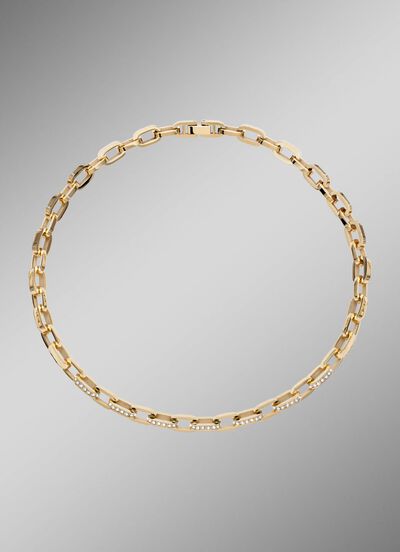 Vergulde roestvrijstalen ketting met kristallen 