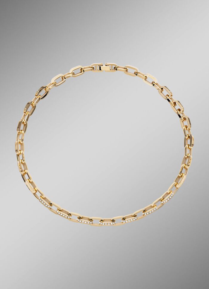 Vergulde roestvrijstalen ketting met kristallen 