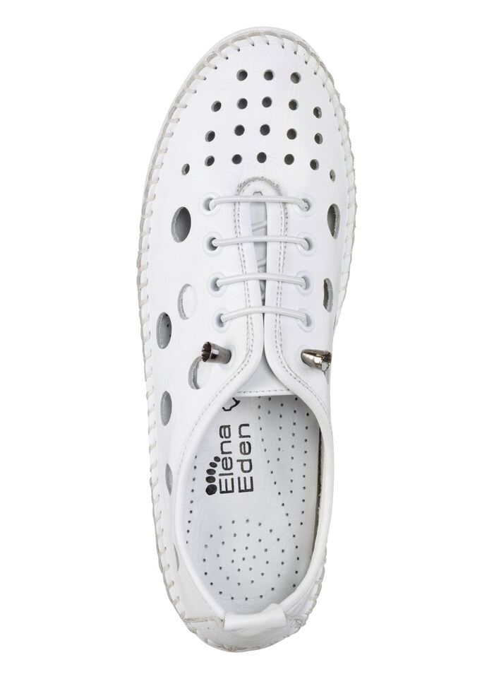 ELENA EDEN, zomerse damespantoffels, breedte G, met uitneembaar voetbed WEISS