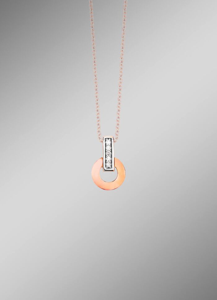 Moderne hanger met 5 diamanten 