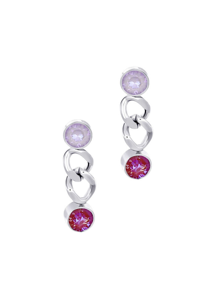 Roze kristallen oorbellen 