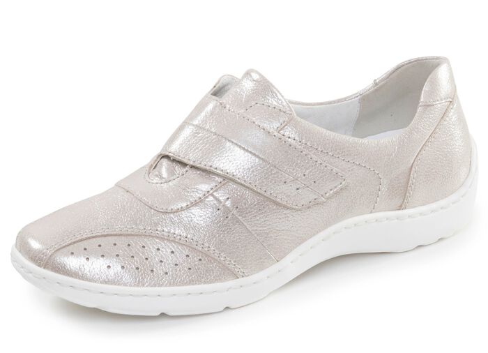 Waldl&auml;ufer, comfortabele damespantoffels, breedte H, met uitneembaar voetbed CHAMPAGNER