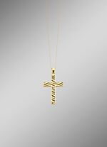 Dubbelzijdige kruishanger met synthetische zirkonia 