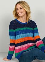 Trui met blokstreepdessin 