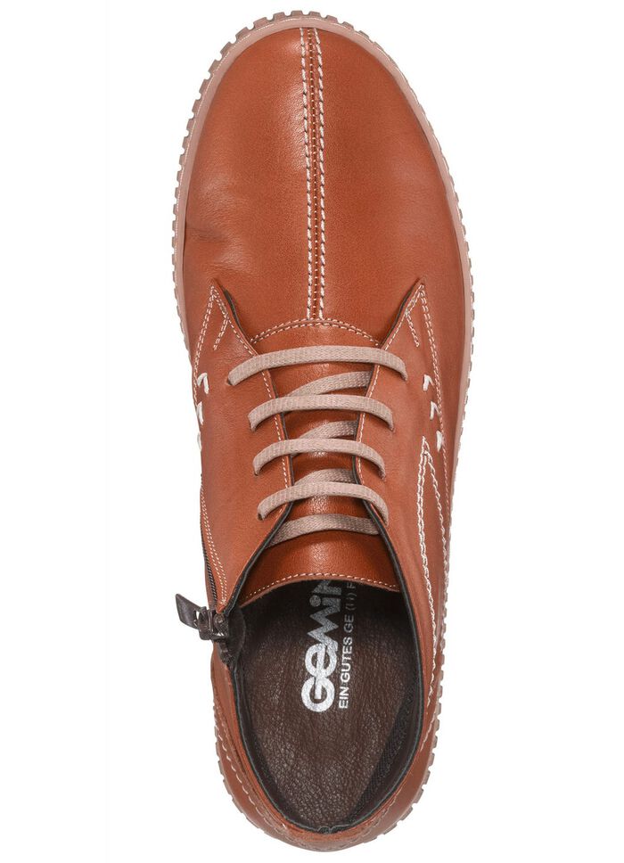 Gemini veterlaarsje met decoratieve stiksels COGNAC