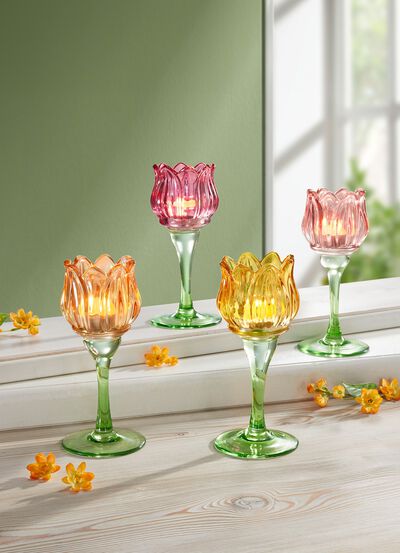 Theelichthouders, set van 4 