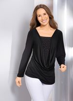 Overhemdtuniek met diepe watervalkraag 