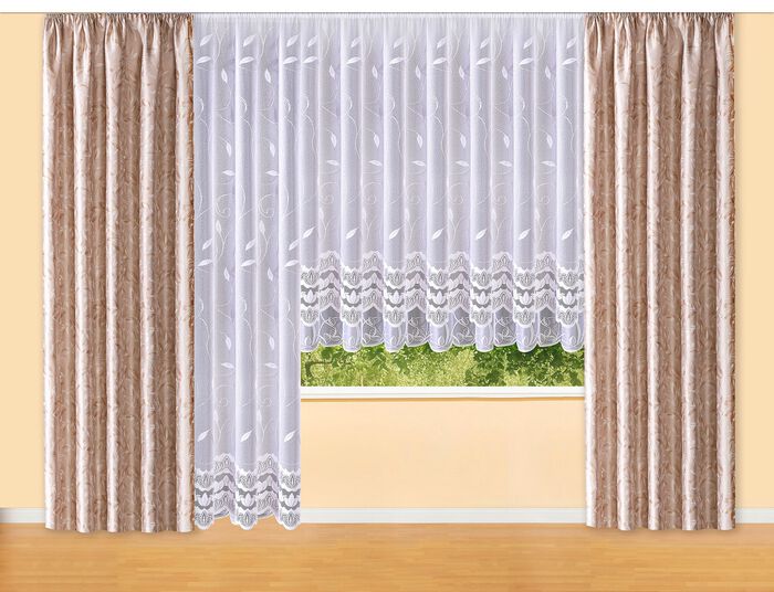 Prachtige enkele sjaal met bladmotieven 