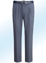 Gem&ecirc;leerde broek in 4 kleuren met plooien ROOKBLAUW