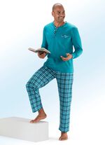 Set van twee pyjama's met knoopsluiting, borstzak en manchetmouwen 