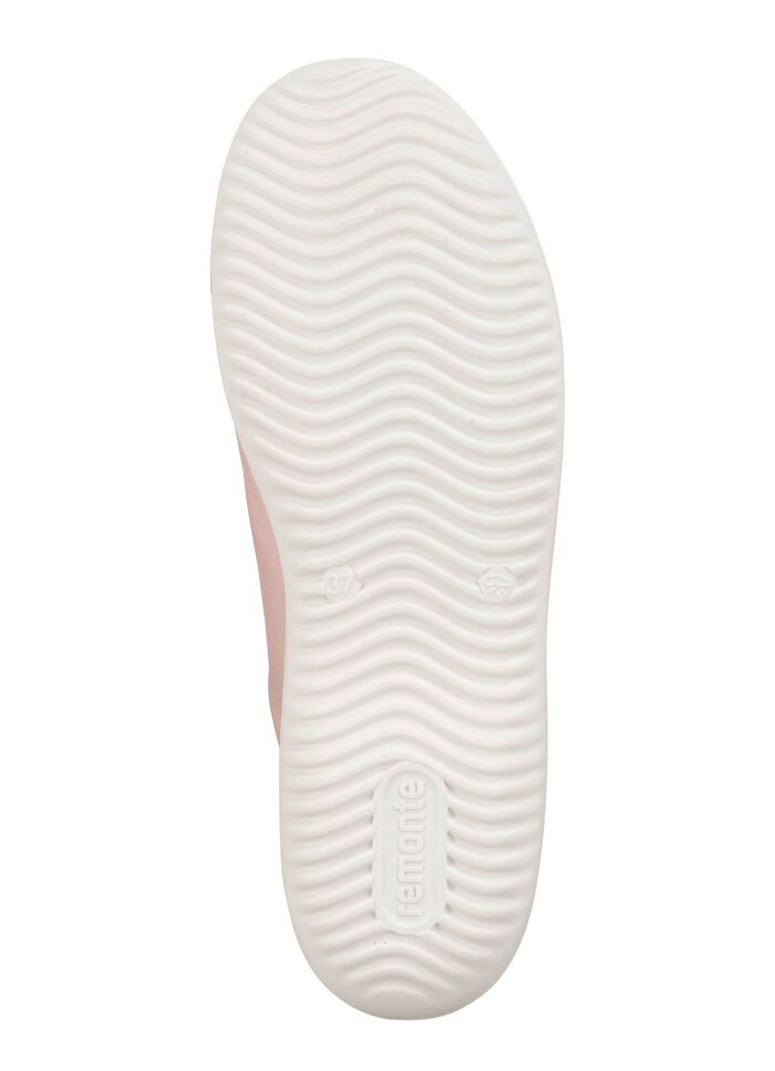 Remonte veterschoen met metalen inzetstuk in reli&euml;f POEDERROZE