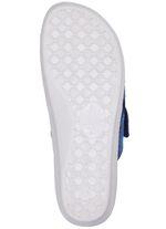 Klassieke damesmuiltjes, breedte H, met elastisch materiaal BLAUW