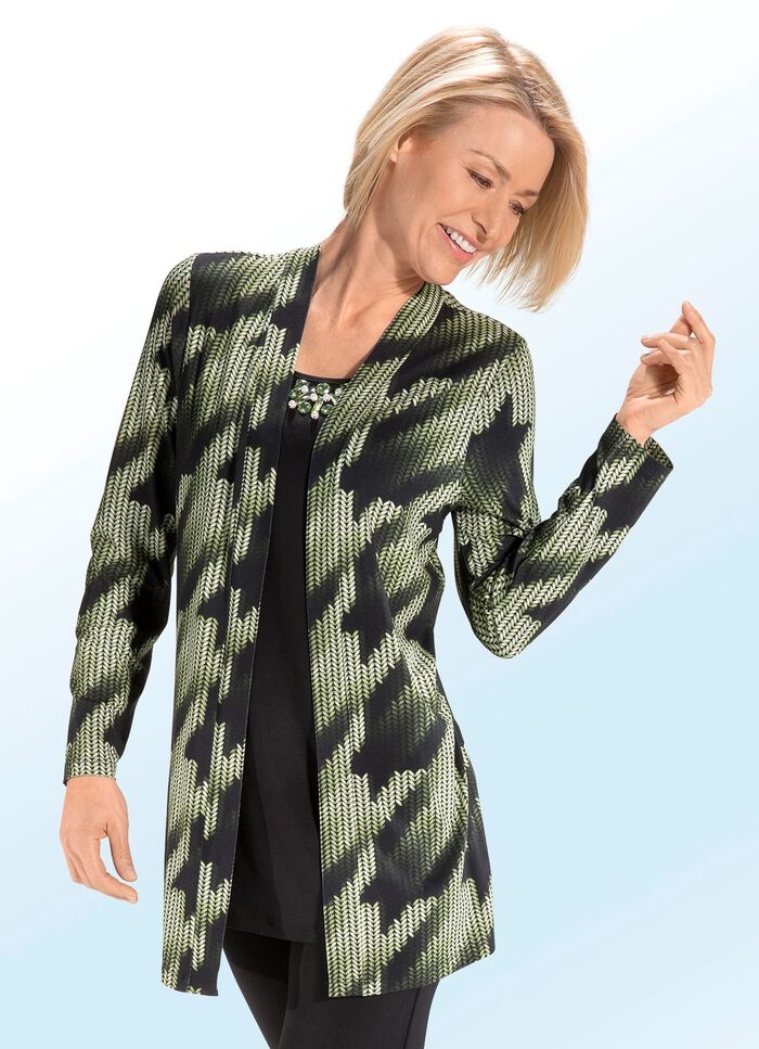 Longshirt in jas-look 