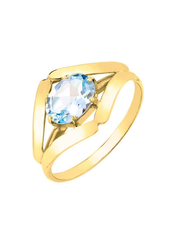 Damesring met blauwe topaas 