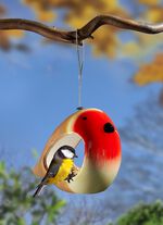 Handgeschilderde keramische vogelvoederbak 