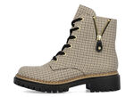 Rieker, trendy dames enkellaarsjes, winterschoenen, met rits BEIGE-ZWART