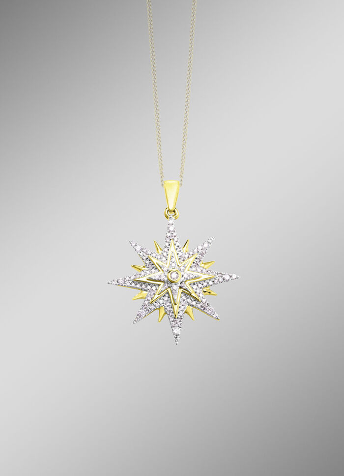 Grote sterhanger met briljant geslepen diamanten 