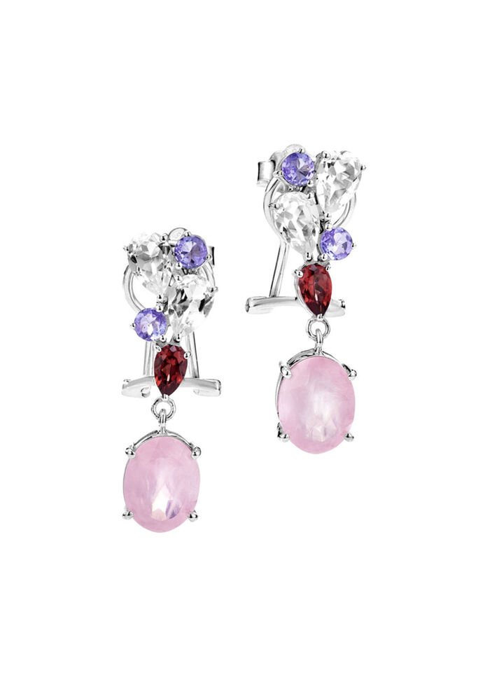 Betoverende clip-on oorbellen met echte edelstenen 