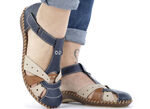 Rieker sandaal in een chique design MARINEBEIGE-COGNAC