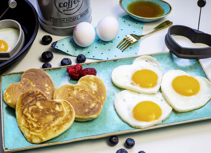 Hittebestendige siliconen eiervormset, 2-delig GRIJS