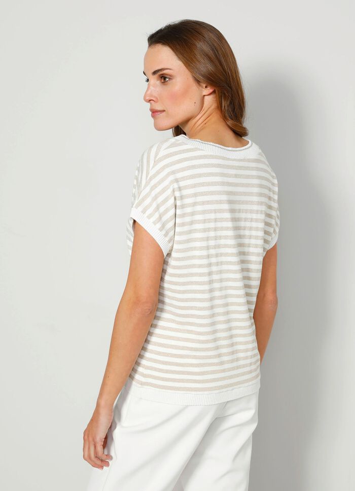 Shirt met decoratieve glanzende garenelementen 