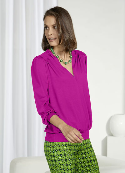 V-hals shirt in 2 kleuren 