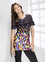 Lang shirt met briljante kleuren inkjetprint 