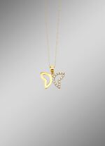 Filigraan vlinderhanger met synthetische zirkonia 