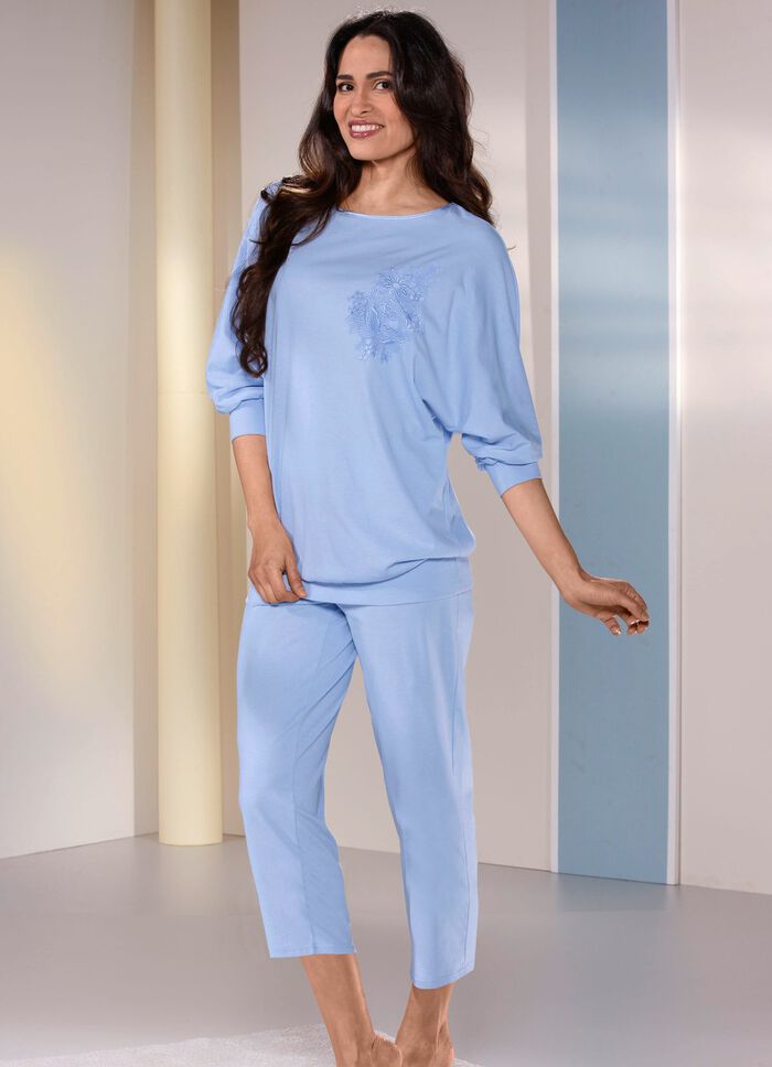 Pyjama met 3/4 vleermuismouwen 