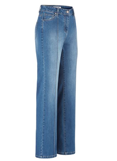 Jeans met gestikte biezen 