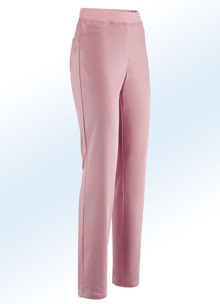 Elegante broek in pull-on-stijl DONKER ROSÉ