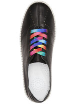 Gemini veterschoen met veters in regenboogkleuren ZWART