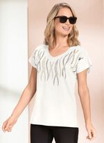 Shirt met versiering van plaatjes 