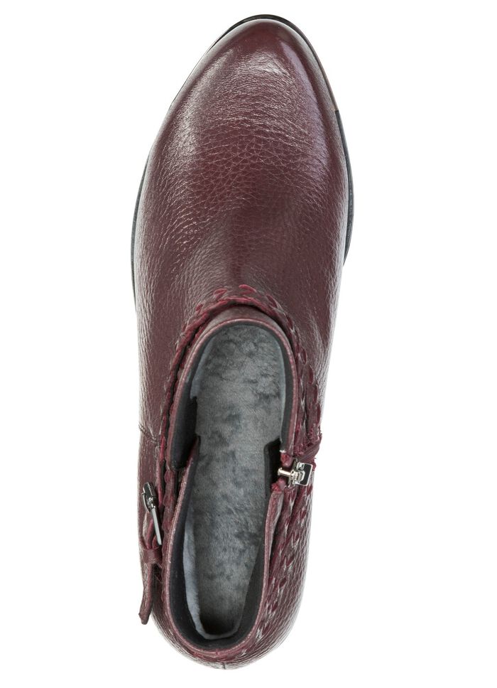 ELENA EDEN, comfortabele dames enkellaarsjes, winterschoenen, breedte G, met rits BORDEAUX