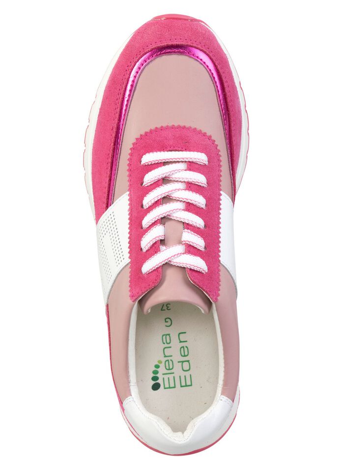ELENA EDEN sneakers met decoratieve perforatie ROZE-WIT
