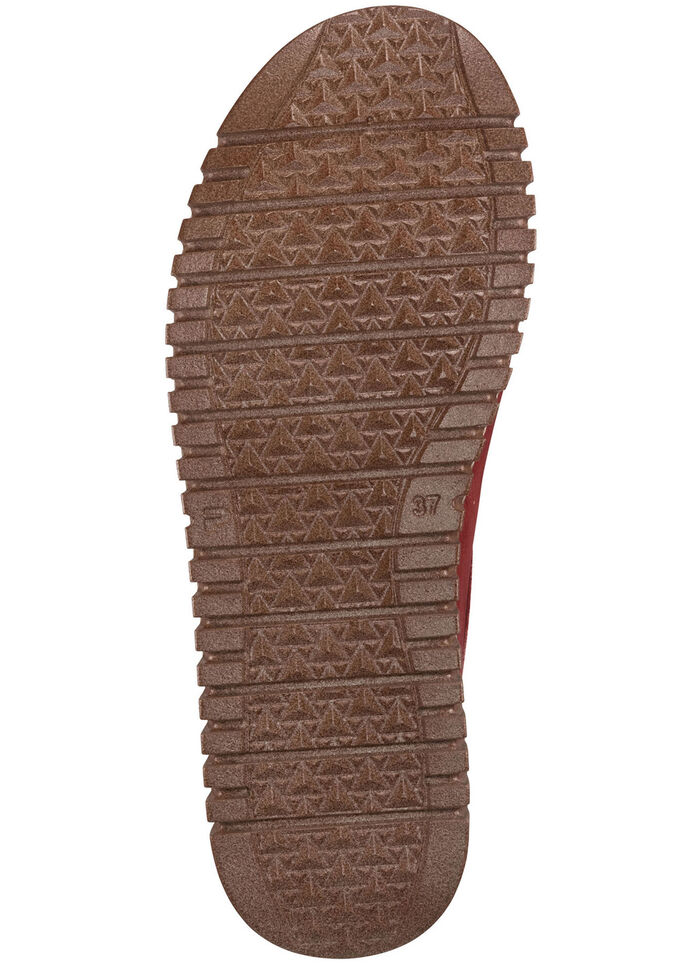 Mocassin-veterschoenen van rundnubuckleer ROOD