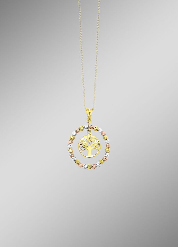 Gediamanteerde levensboomhanger in driekleur 