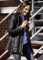 Leren jack met afneembare capuchon 