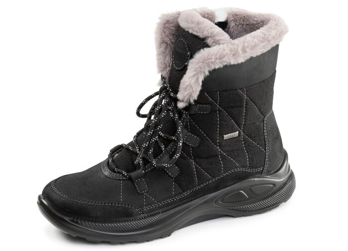 Gevoerde dameslaarzen, winterschoenen, breedte H, met rits 