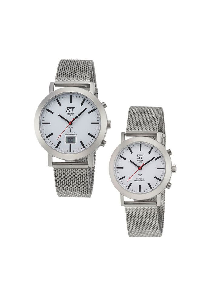 Radiogestuurd partnerhorloge met zonne-energie 