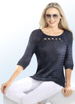 Trui met subtiel glanzend lintgaren MARINE