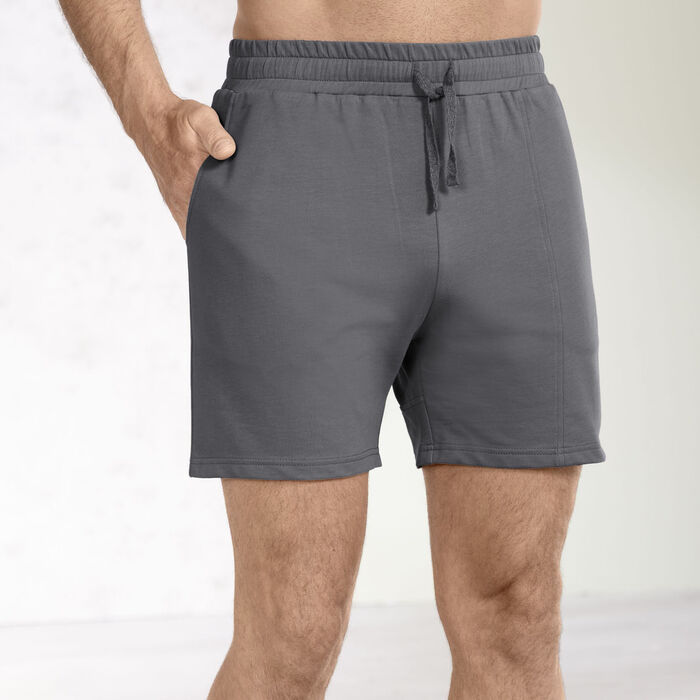 Slaap- en vrijetijdsshorts van zware jersey GRAFIT