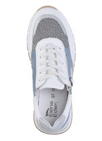 ELENA EDEN sneakers gemaakt van nappa, su&egrave;de en textiel in mesh-look WIT-BLAUW